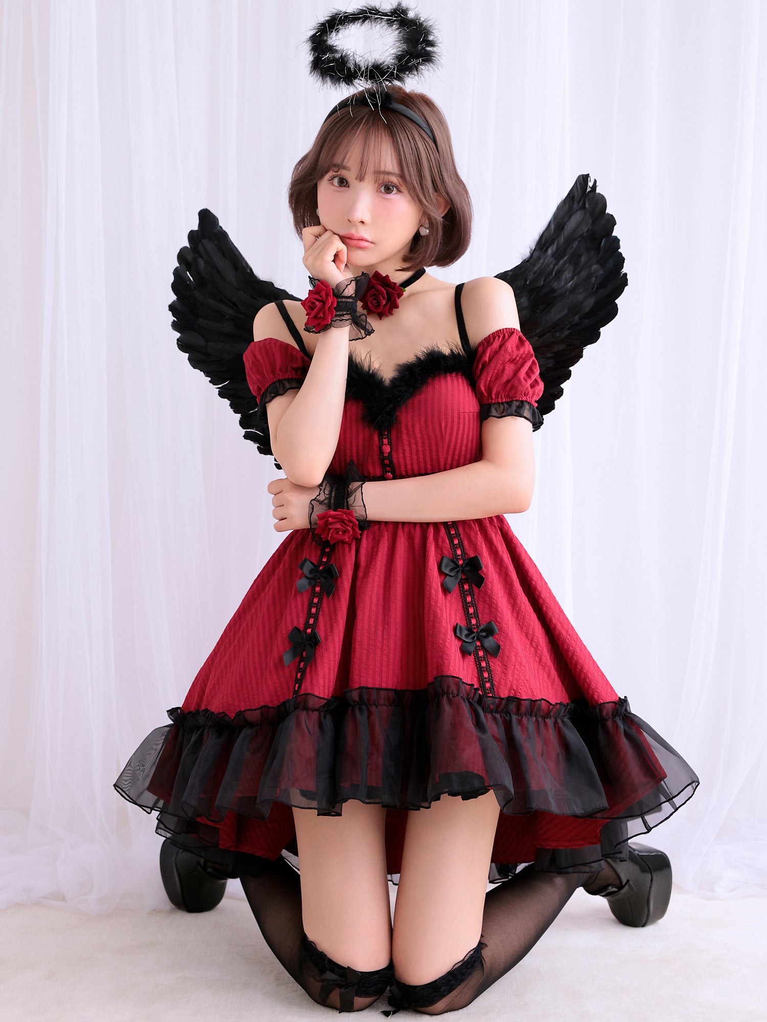 【3点セット】DEVIL ROSE. デビルローズ レッド [ソンアミちゃん着用] vcsot-240320-3a-sn