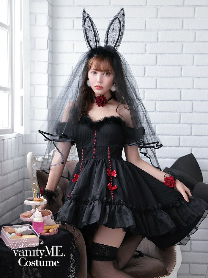 2点セット】Gothic Bride Bunny. ゴシックブライドバニー ブラック