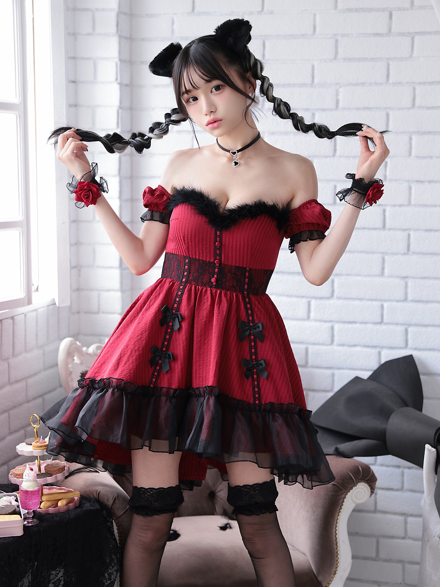 【2点セット】Gothic Cat. ゴシックキャット #LadyRed レッド vcsot-240320-3b