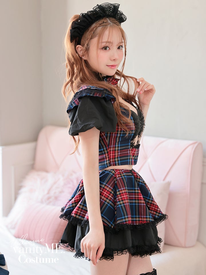 【4点セット】 #えろかわ チェックメイド ネイビー vcsmd-23980-2