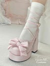 リボン付きレースアップロリータパンプス vsh-24102