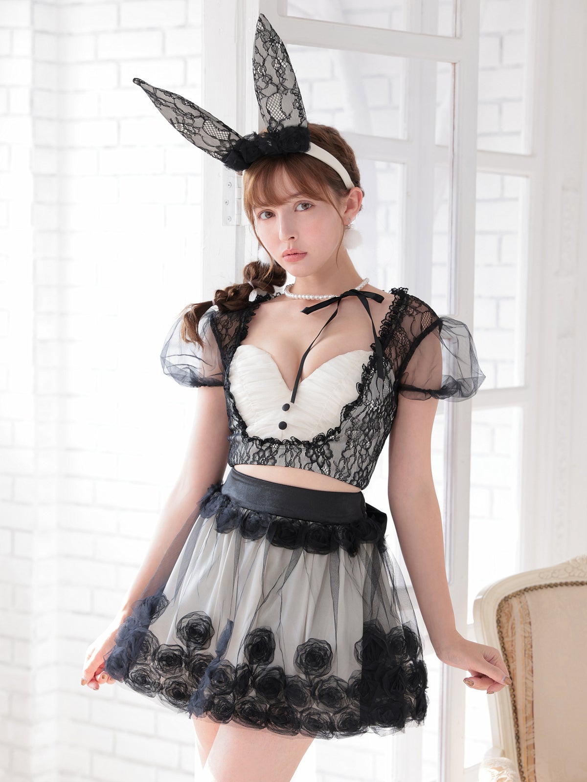 【3点セット】RoseTulle Bunny ブラック vcsbn-240317-1