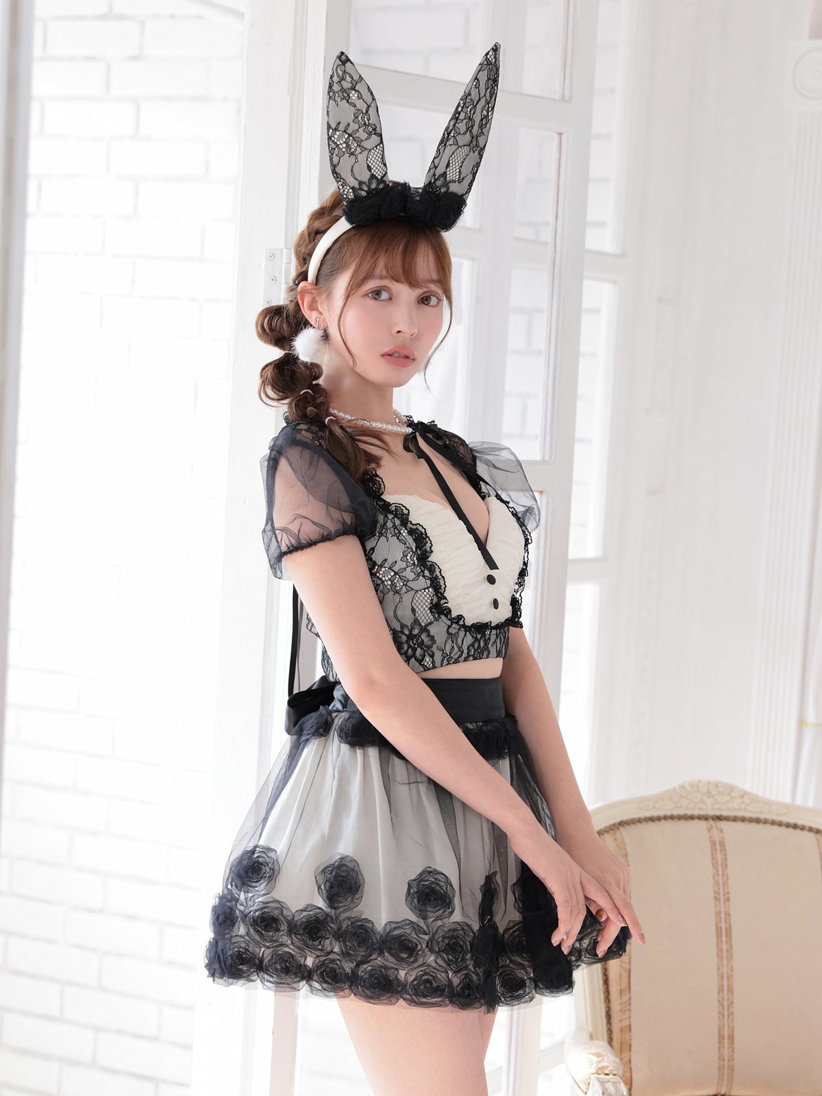 【3点セット】RoseTulle Bunny ブラック vcsbn-240317-1