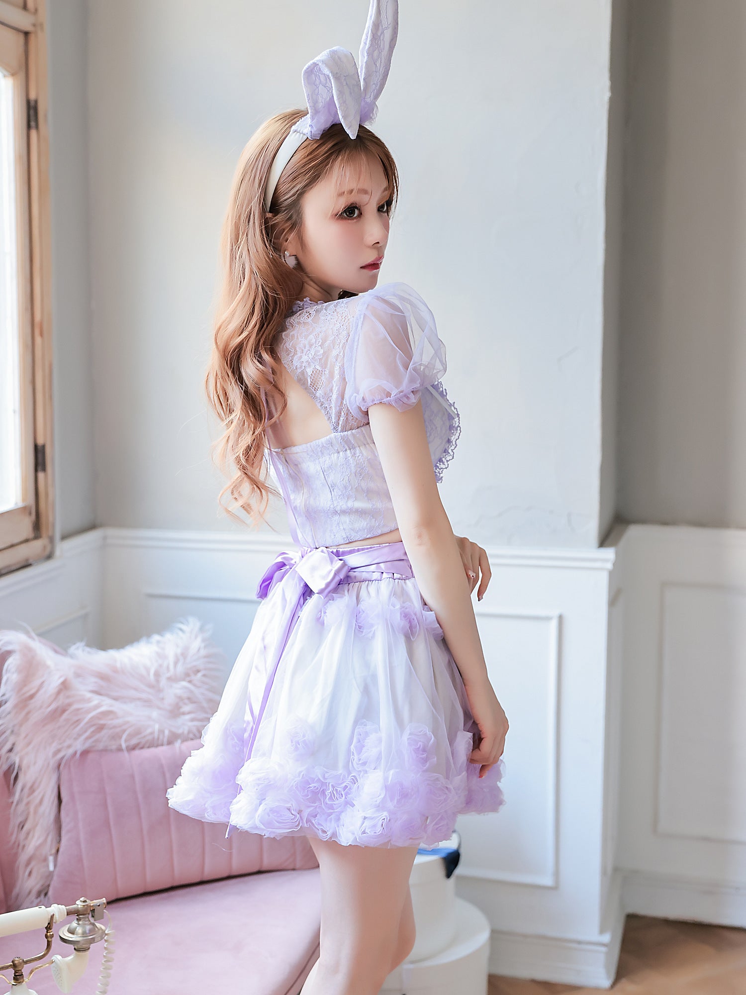 【3点セット】RoseTulle Bunny ラベンダー vcsbn-240317-3