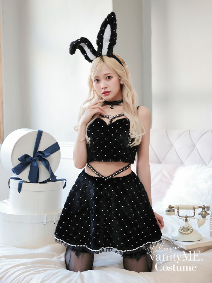 3点セット】C'est mimi fourrure bunny スカート ブラック vcsbn