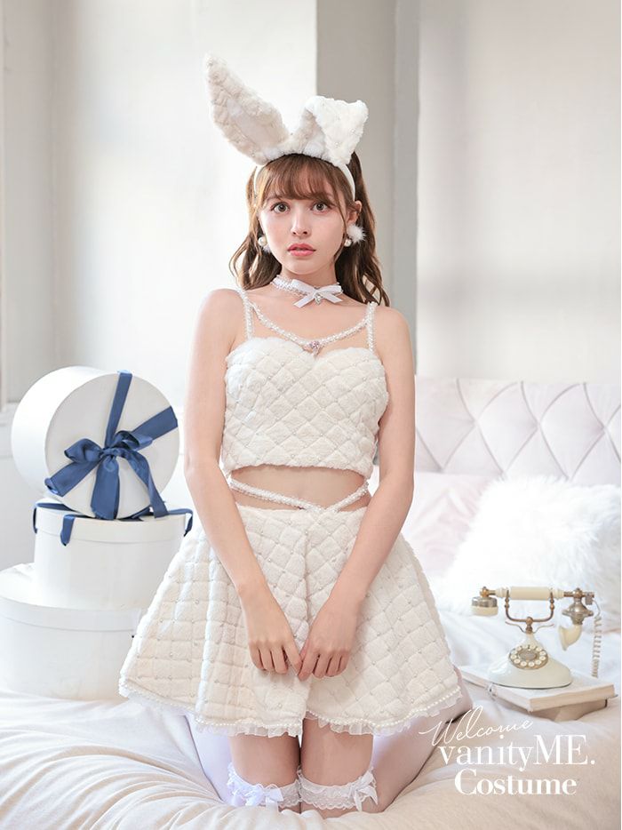 3点セット】C'est mimi fourrure bunny スカート ホワイト vcsbn