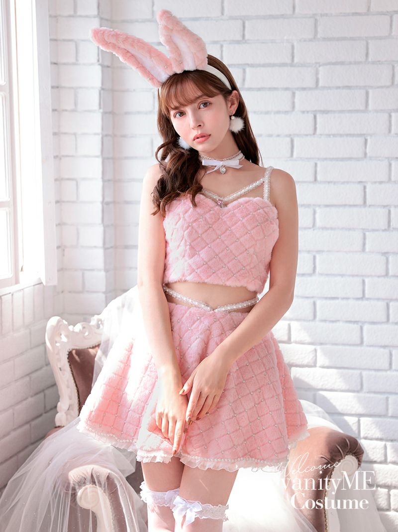 3点セット】C'est mimi fourrure bunny スカート ピンク vcsbn-240315