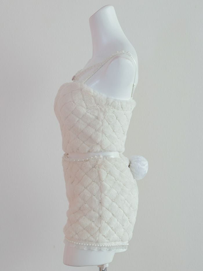 【3点セット】パールキルティングバニー パンツ ホワイト vcsbn-240315-2-na