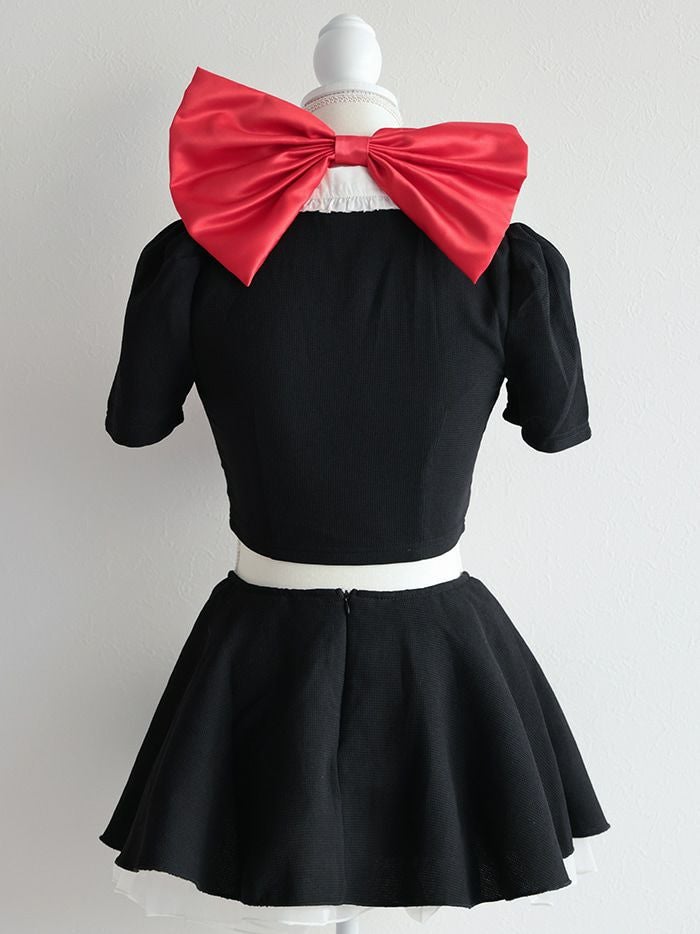 【4点セット】 Ｔ Sailor Heroine Ribbon Cat. ブラック×レッド vcsct-23971-1