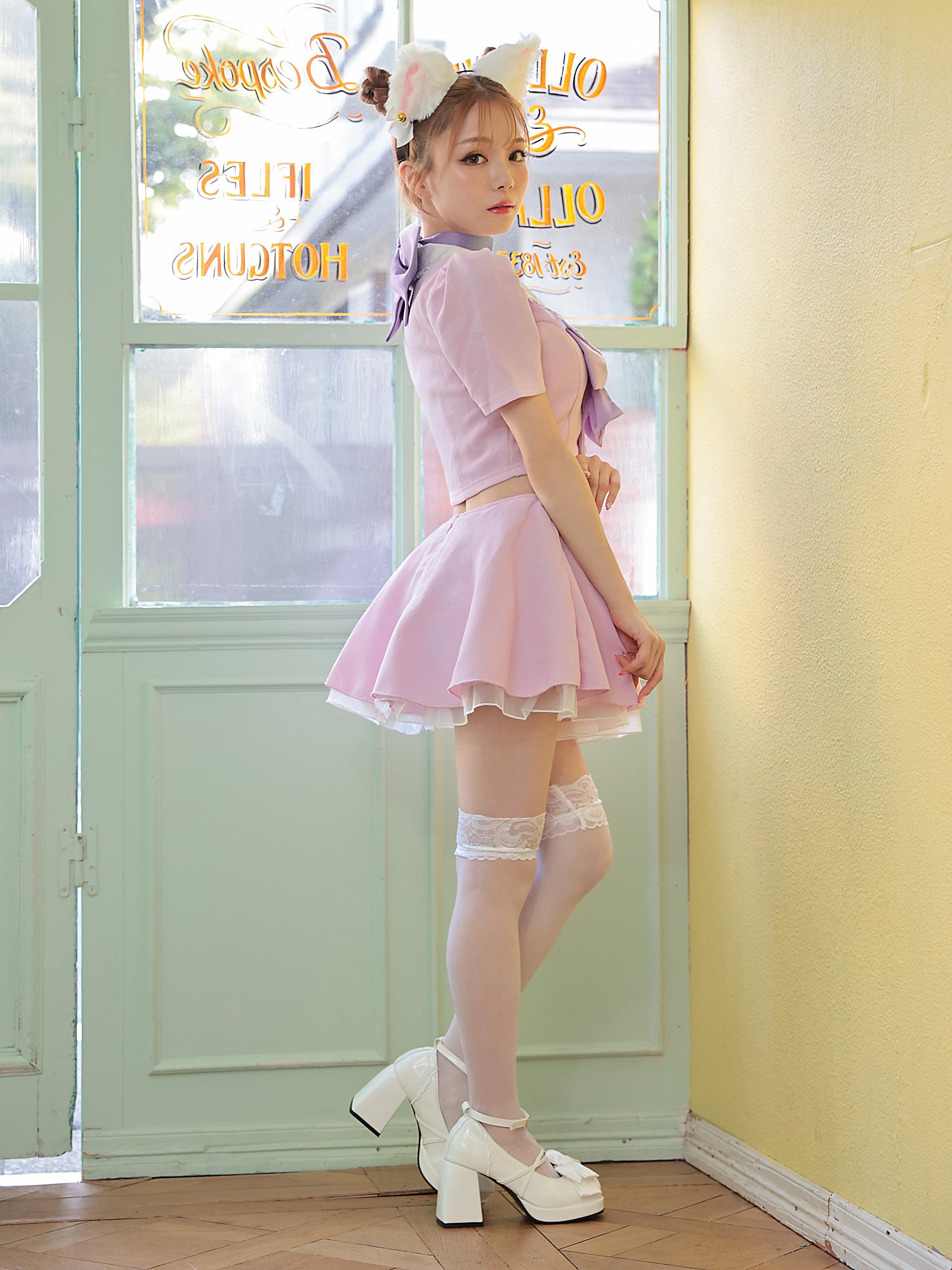 【4点セット】 Ｔ Sailor Heroine Ribbon Cat. ピンク×パープル vcsct-23971-3