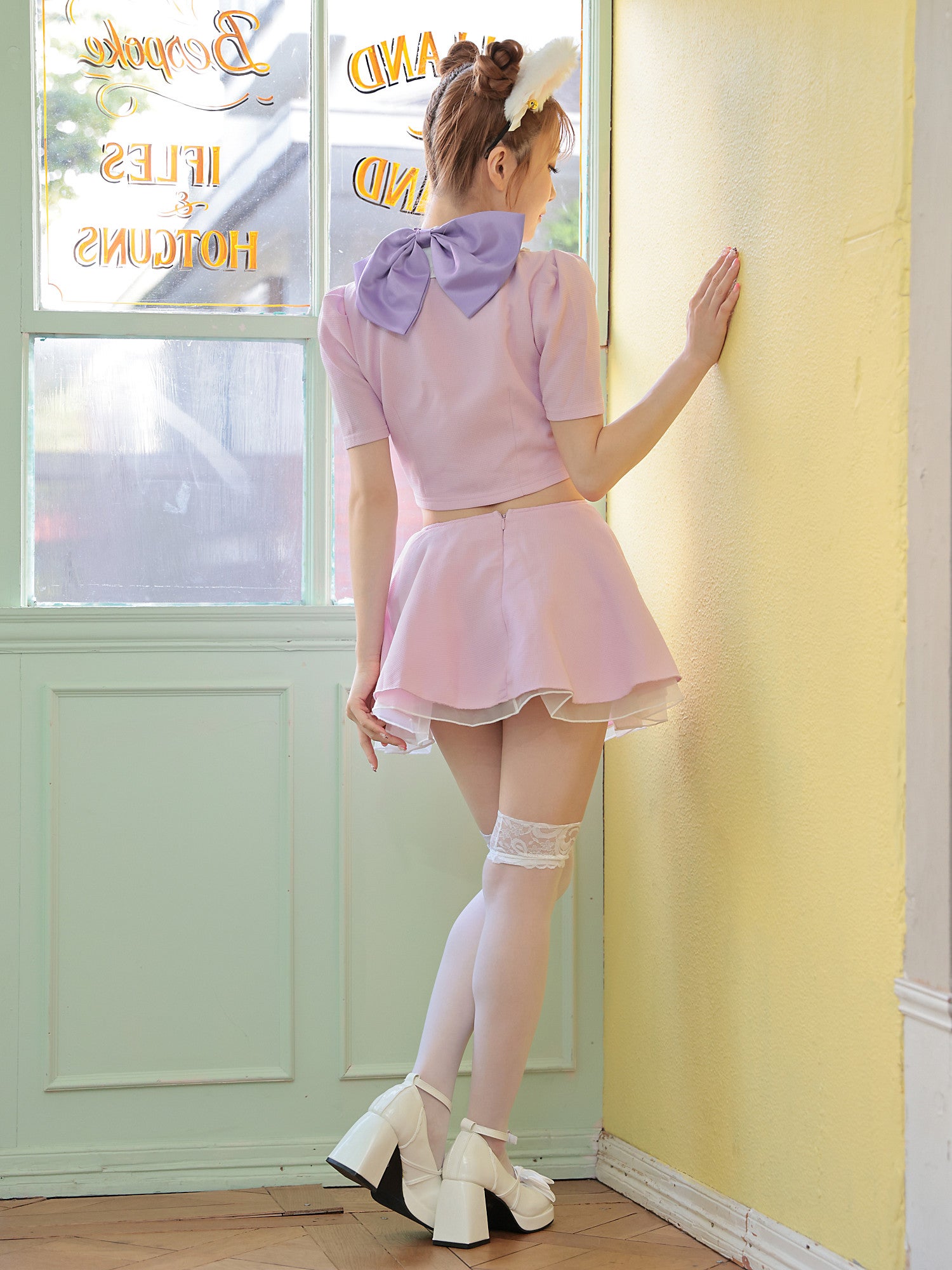 【4点セット】 Ｔ Sailor Heroine Ribbon Cat. ピンク×パープル vcsct-23971-3