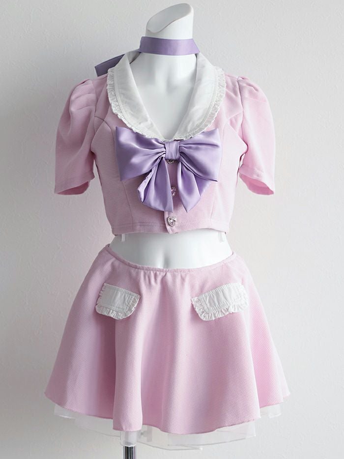 【4点セット】 Ｔ Sailor Heroine Ribbon Cat. ピンク×パープル vcsct-23971-3