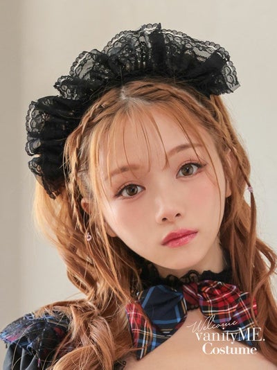レースメイドカチューシャ  ブラック vcsit-2498