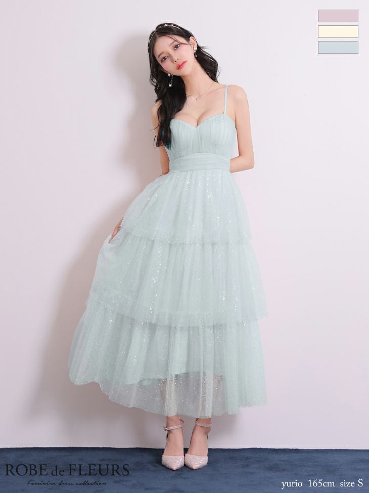 ROBE de FLEURS ローブドフルール バレエコアフリルラメチュール