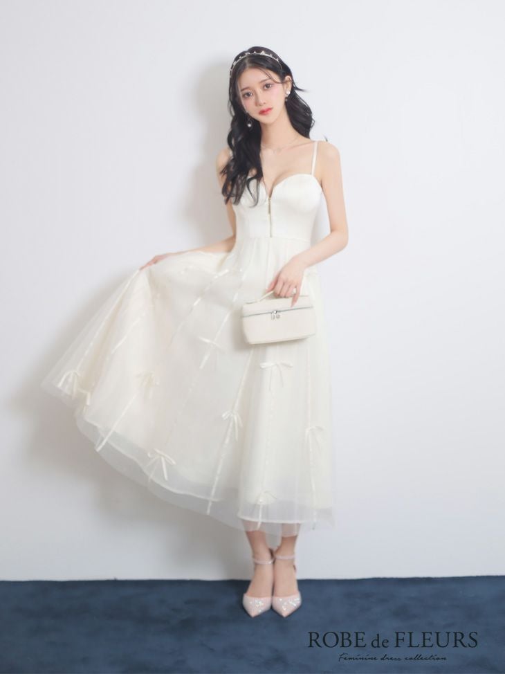 ROBE de FLEURS ローブドフルール センタージップフレアリボンチュール