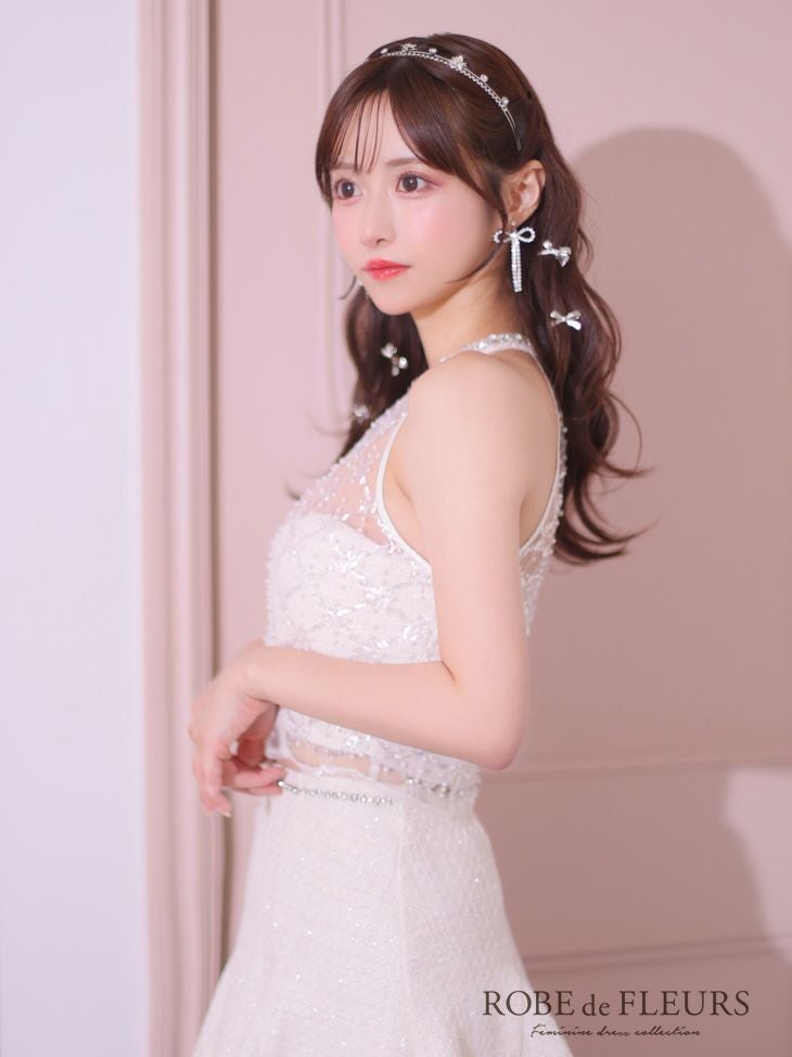 ROBE de FLEURS ローブドフルール パールスパンコールホルターネック