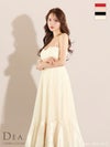 DEA. ディア バイ ローブドフルール シフォンキャミベルトデザインフレアロングキャバドレス de3752-c