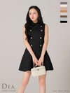 DEA. ディア バイ ローブドフルール 襟付きノースリーブダブルボタンフレアミニキャバドレス de3365-cDEA. ディア バイ ローブドフルール 襟付きノースリーブダブルボタンフレアミニキャバドレス de3365-c