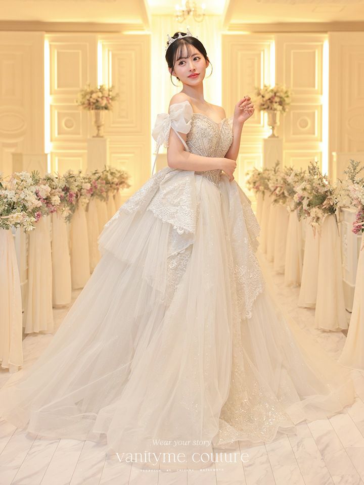 ドレスプロダクション N02 リボンショルダー フリルドレス vanityME.couture. バニティーミークチュール オフショル リボン