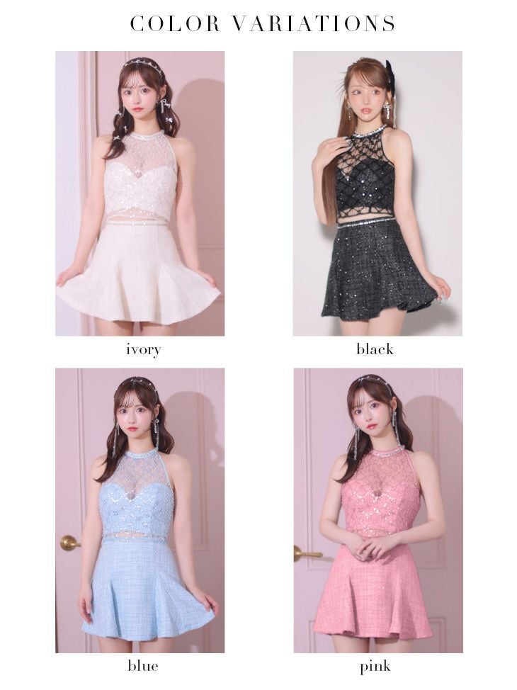 ROBE de FLEURS ローブドフルール ブラック パールスパンコール ROBE de FLEURS ローブドフルール ブラック パールスパンコール