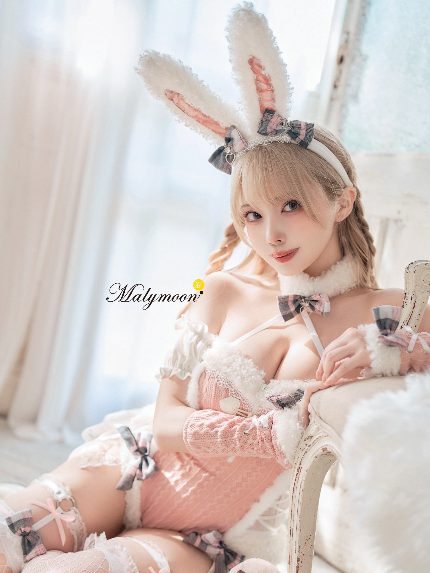 【8点セット】Malymoon マリームーン メルトニットバニー [ ホワイト×ホワイト/ピンク×ホワイト/ベージュ×ブラック ] ml10204