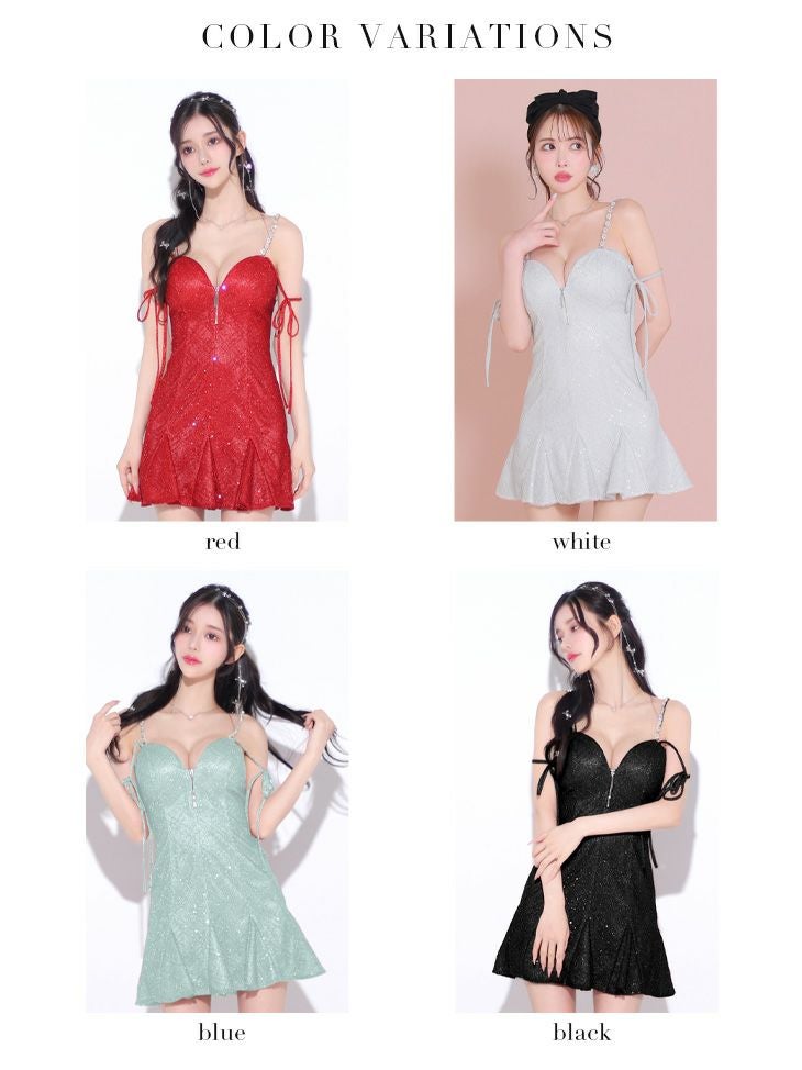ROBE de FLEURS ローブドフルール 袖リボンラメニットフレアドリーミー