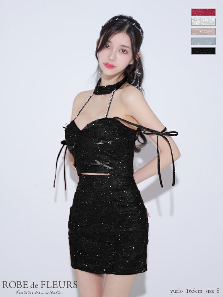 ROBE de FLEURS ローブドフルール バレエコアミニリボンラメチュール