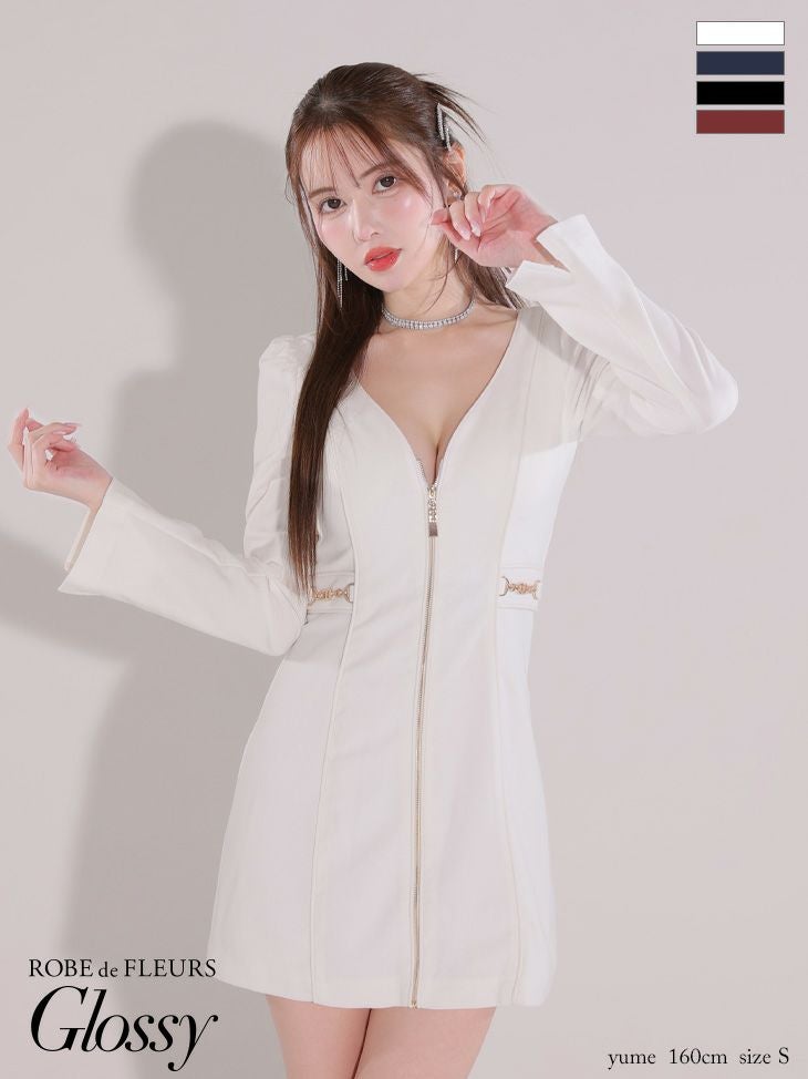 Glossy ローブドフルールグロッシー ホワイト センタージップデザイン
