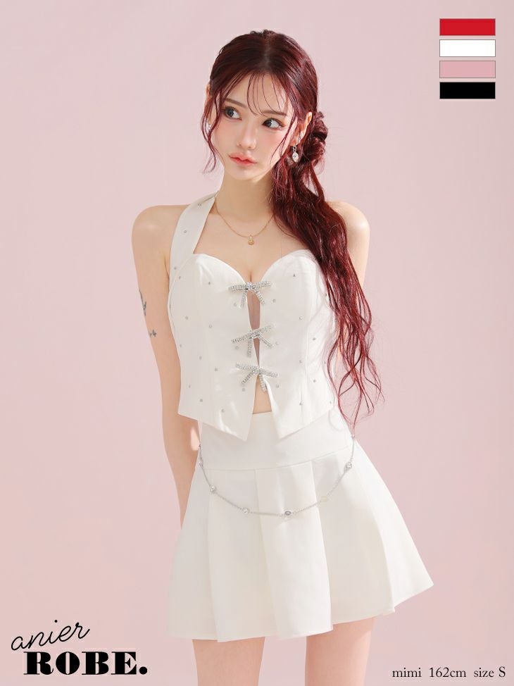 ROBE de FLEURS ローブドフルール ワインレッド ジュエリー×リボン