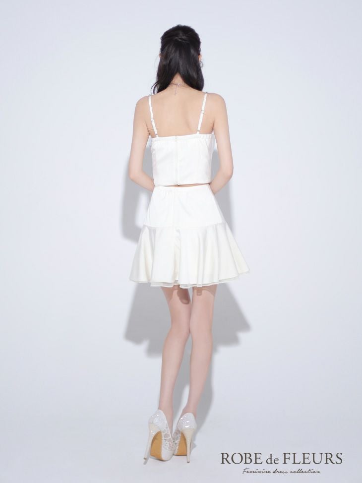 ROBE de FLEURS ローブドフルール センターリボン2wayフレアミニキャバ