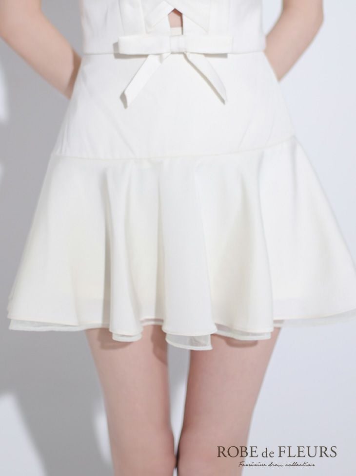 ROBE de FLEURS ローブドフルール センターリボン2wayフレアミニキャバ