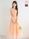 DEA. ディア バイ ローブドフルール ショルダーリボンフレアチュールロングキャバドレス de3745-c