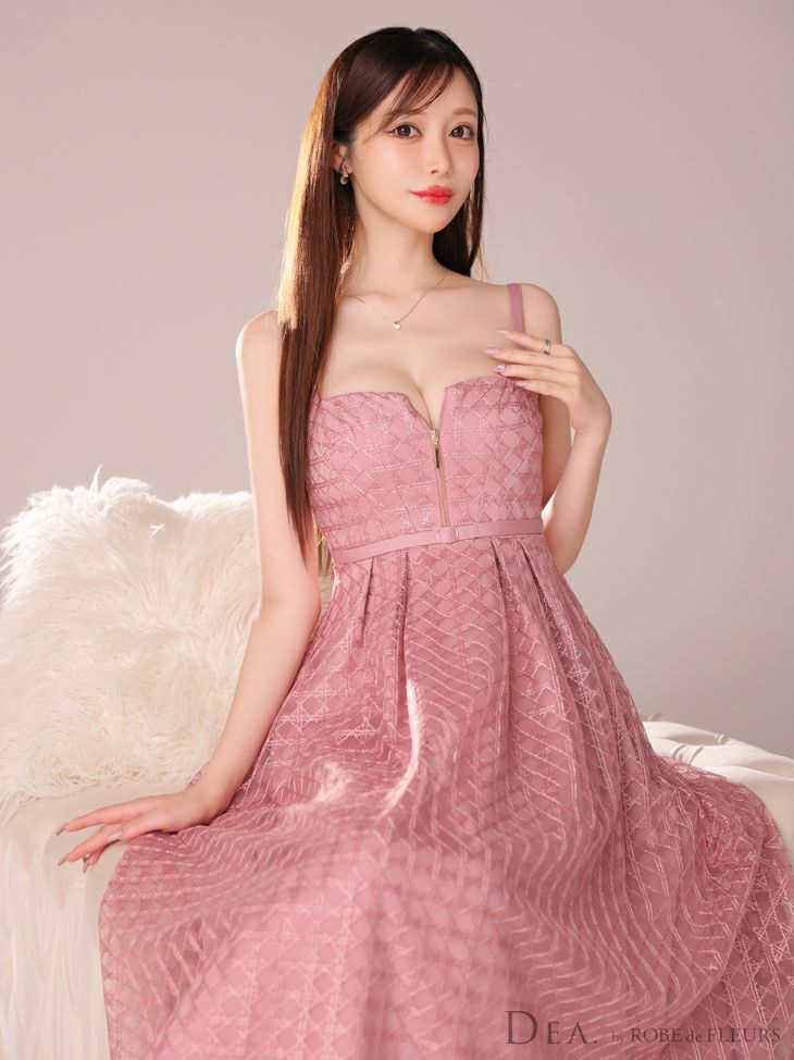 DEA. ディア バイ ローブドフルール モーヴピンク フロントジッパー DEA. ディア バイ ローブドフルール モーヴピンク フロントジッパー