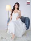 DEA. ディア バイ ローブドフルール フロントジッパー×チュールフレアロングドレス de2974
