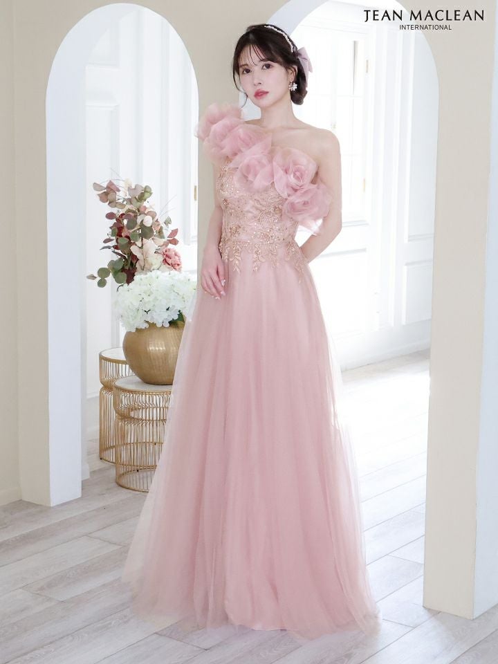 JEAN MACLEAN ジャンマクレーン ローズモチーフショール付き/4wayアレンジ/スパンコール/姫/ロングドレス ja41729-c
