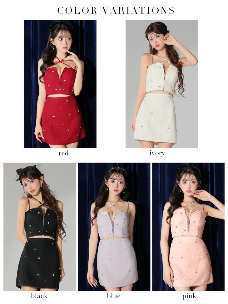 ROBE de FLEURS ローブドフルール 2way ハートビジューバストカット