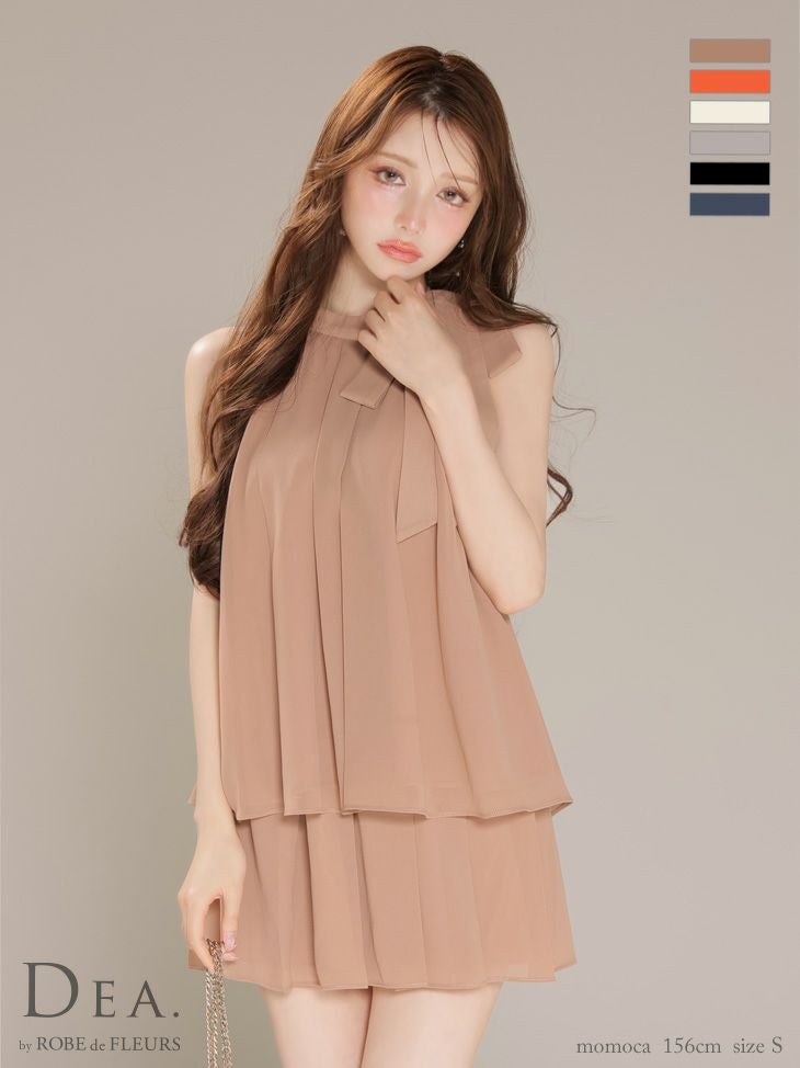 DEA. ディア バイ ローブドフルール サテンシフォンフレアセットアップミニキャバドレスde3372-c