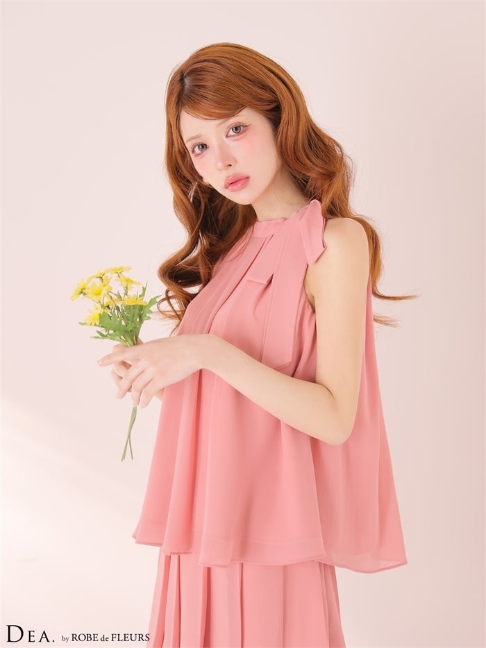 DEA. ディア バイ ローブドフルール サテンシフォンフレアセットアップミニキャバドレスde3372-c