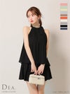 DEA. ディア バイ ローブドフルール サテンシフォンフレアセットアップミニキャバドレスde3372-c