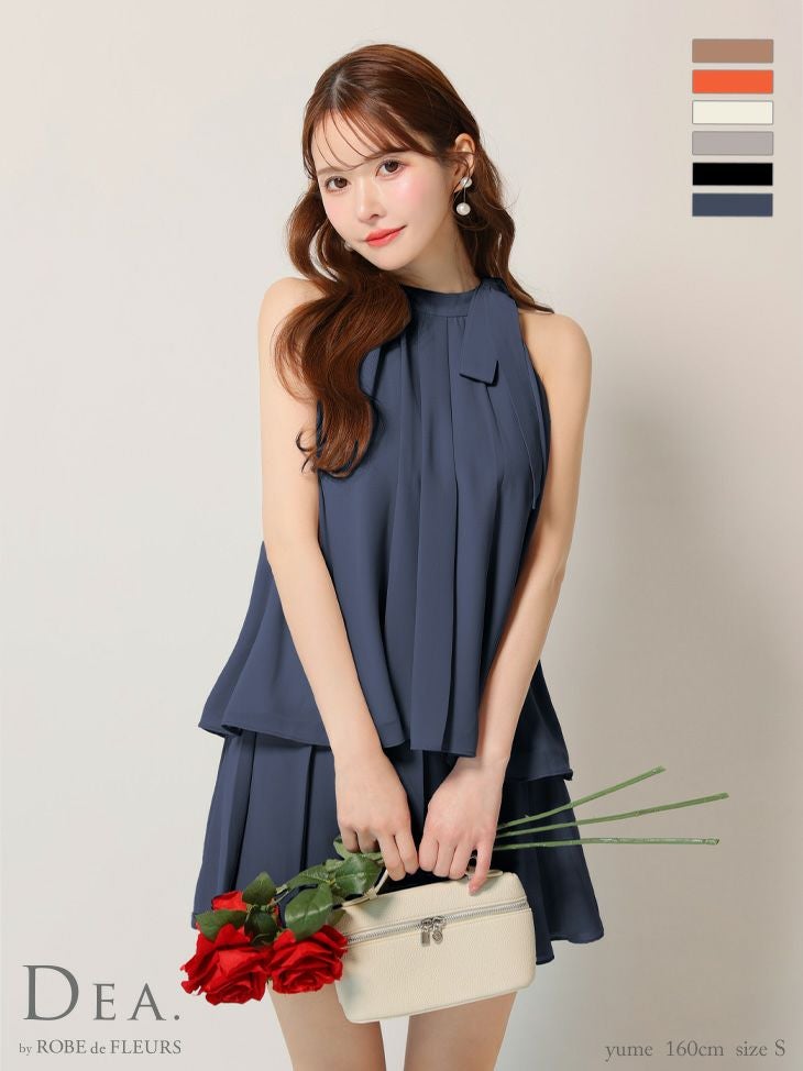 DEA. ディア バイ ローブドフルール サテンシフォンフレアセットアップミニキャバドレスde3372-c