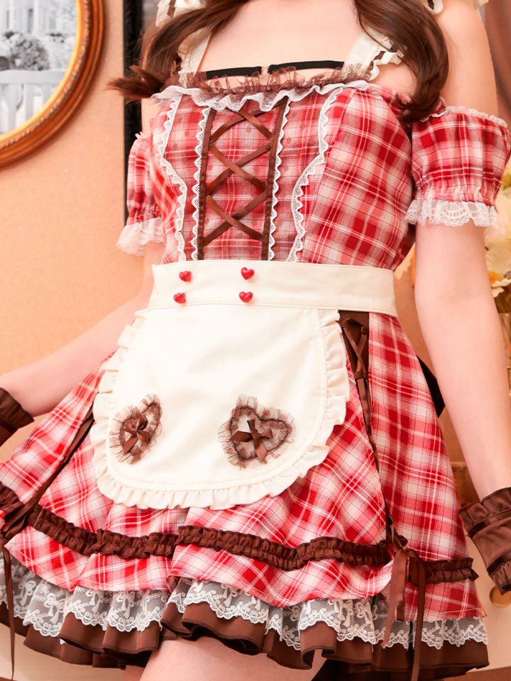 【8点セット】Malymoon マリームーン チョコレートチャンクチェックメイド [ ブラウン/レッド ] ml10207