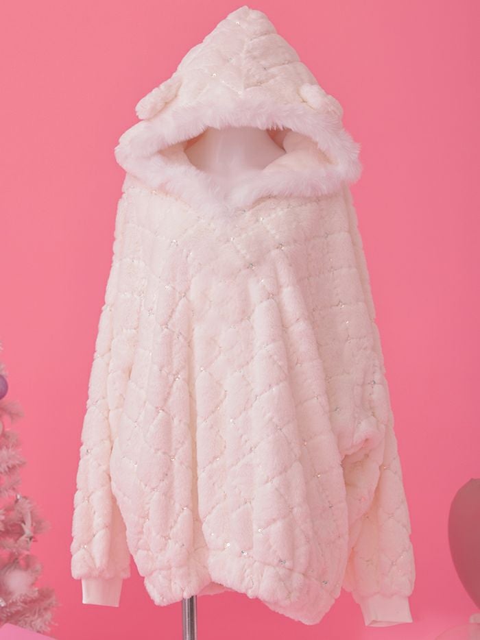 ふわふわ＆もこもこ シロクマパーカー ホワイト 【ポンポンなし】 vcsot-7738-1