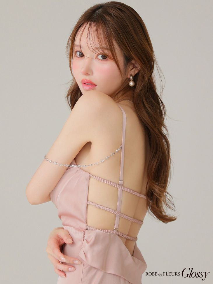 Glossy ローブドフルールグロッシー【XS～Lサイズあり】 サテンバストビジューロングキャバドレス gl3768-3