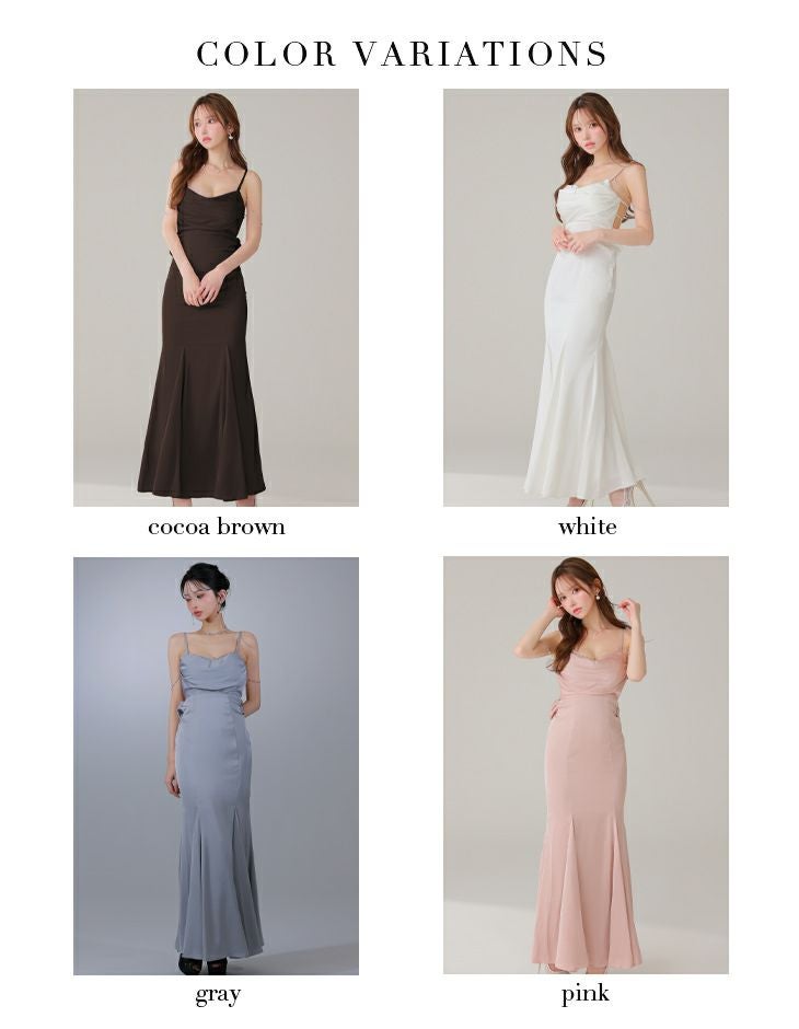 Glossy ローブドフルールグロッシー【XS～Lサイズあり】 サテンバストビジューロングキャバドレス gl3768-3