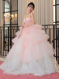 vanityME.couture. バニティミークチュール グラデーションチュール バストカットアウト プリンセス 姫 ロングドレス ピンク×ホワイト vctr-t-25002