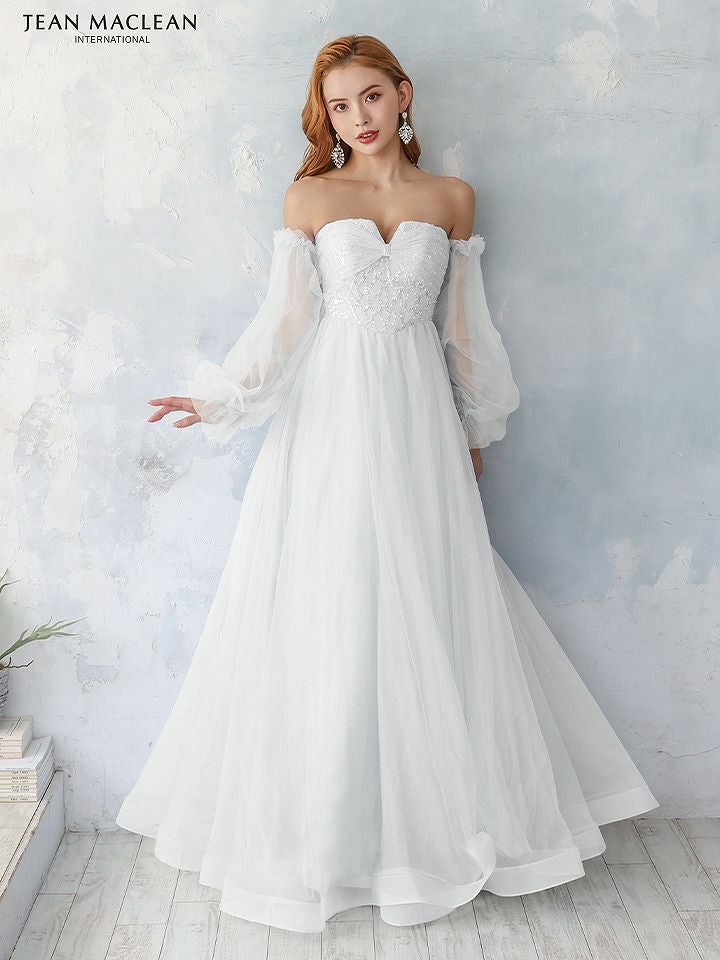 JEAN MACLEAN ジャンマクレーン ブルー ベア/スリーブ付き/姫/ロングドレス【袖取り外し可能】 ja31518-1-ks