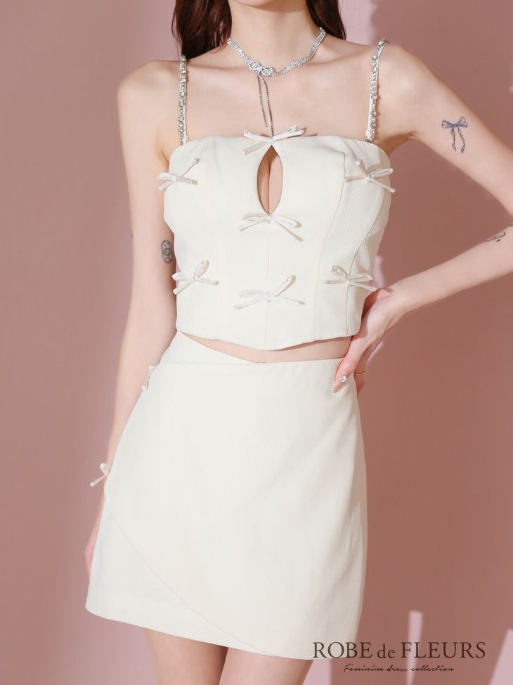 ROBE de FLEURS ローブドフルール イエロー ミニリボンバストカット