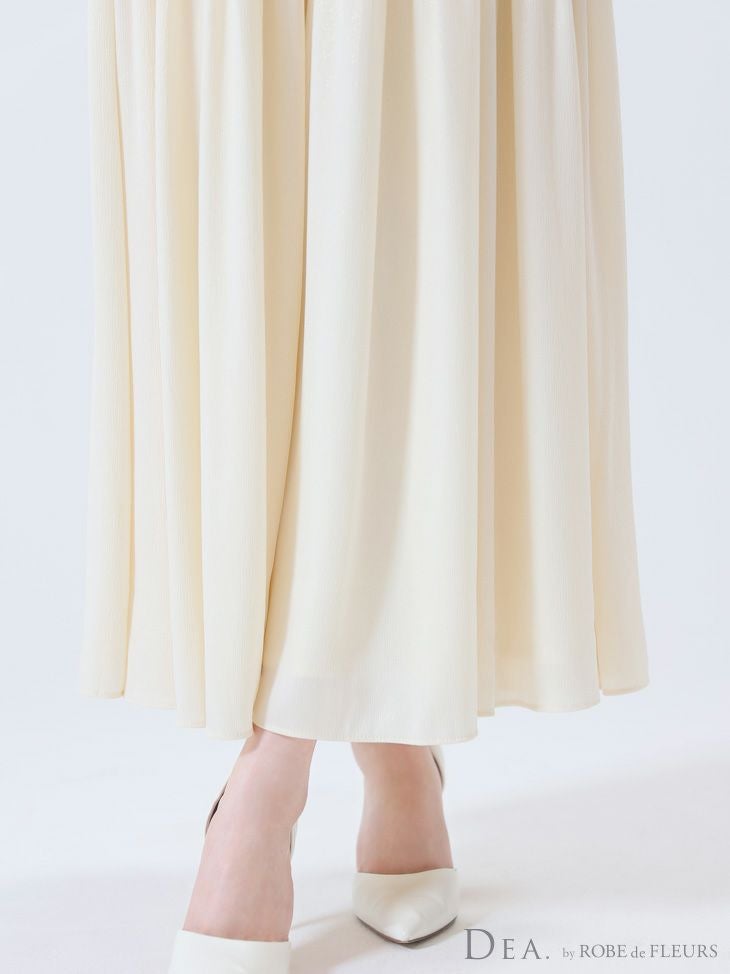 DEA. ディア バイ ローブドフルール ブラック ラメシフォンフレアロングキャミキャバドレス de3374-3