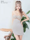 AngelR エンジェルアール フロントクロスデザインシースルービジュータイトミニドレス ベージュ ar25811-2-ks