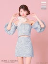 ROBE de FLEURS ローブドフルール ニットツイードオフショルセットアップタイトミニキャバドレス fm3269